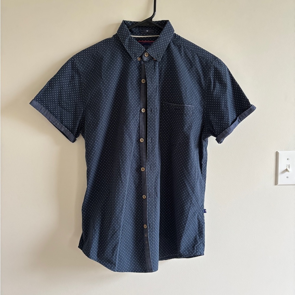 Denim & Flower Dark Blue Polka Dot Shirt